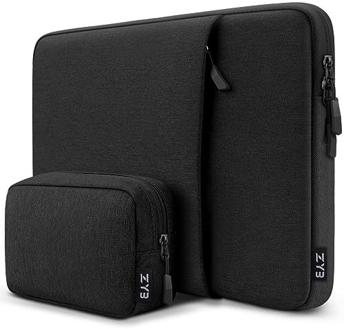 ZYB 13 Zoll Laptop Hülle, Laptop Tasche 13 Zoll für 2022-2024 2025 MacBook Air 13.6 Zoll M4 M3 M2, 2018-2020 MacBook Air 13 M1, 2016-2022 MacBook Pro 13 M2 M1, XPS 13, Surface Pro Tasche-Schwarz