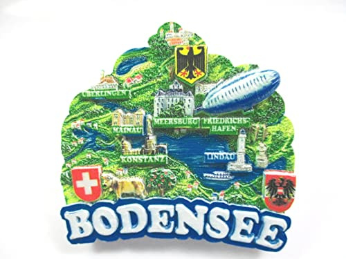 Bodensee Poly Magnet Souvenir Germany Lindau Mainau Konstanz Meersburg ...