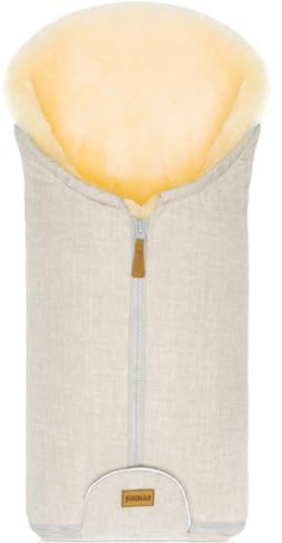 Fillikid Merino Lammfell Fußsack Winterfußsack für Kinderwagen Baby universal für Babyschale Autositz Gr. 0 (Sand Melange)