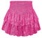 Damen Rock Paillette Minirock Shortrock Kurzer Rock Einfarbige Rock mit Shorts Partyrock Hohe Taille Hot Pink M