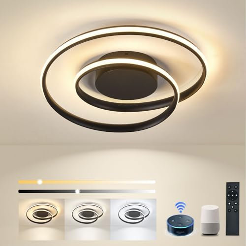 Sky angle Intelligente LED-Deckenleuchte - Dimmbar über Fernbedienung und App, 28W Farbe einstellbar 2500 LM 48 CM, für Schlafzimmer Wohnzimmer