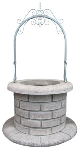 Casa Padrino Jugendstil Gartenbrunnen Grau/Silber Ø 130 x H. 220 cm