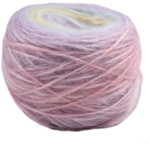 MeevrgR Mohair-Garn mit Farbverlauf, 1 Rolle, weiches Mohair-Kaschmir-Strickgarn, Häkelgarn, Zubehör, für Heimwerker, Winter, warm, handgestrickt, Pullover, Schal (Typ A)