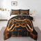 Feelyou Kinder-Bettwäsche-Set für Gamer, Queen-Size-Größe, Orange und Schwarz, 3-teilig