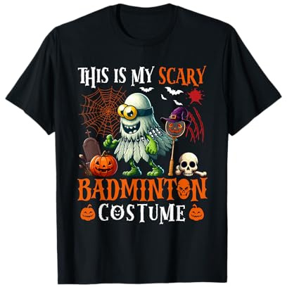 My Scary Badminton Costume Halloween Horror Equipment Player T-Shirt