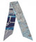 GIMIRO Satin Seidenschal 148 x 13,5 cm Krawatte Double Layer Bund für Blazer, Mantel, Kleid (95# Light Blue - White Plants - Dark Blue -Gray Belts)