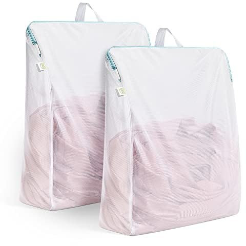 OTraki Grands sacs à linge en maille, 30,5 x 40,6 cm, sacs à linge réutilisables avec fermetures éclair, sac à linge avec poignées pour machine à laver, vêtements délicats, dortoirs universitaires,