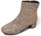 Nlaayong Glitzerschuhe für Damen,Damen Chunky Heels Ankle Boots Glitzer Stiefeletten mit Blockabsatz und Reißverschluss Absatz Pailletten Schuhe
