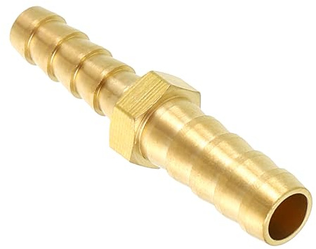Kozelo Pack of 1 Brass Hose Barb Fittings 5/16(8mm) Hose Barb to 1/4(6mm) Fittings for Water Air Oil Gas Fuel Pipe Connections