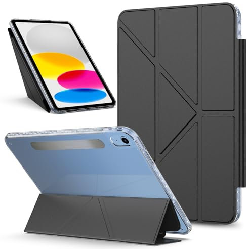 Custodie per Tablet PC Compatible With iPad 10th Gen 10.9-inch (2022) Case Detachable Magnetic Cover Slim Protective Case, Multi-Angle Viewing Clear Transparent Back Shell Stand Shockproof Tablet Cove