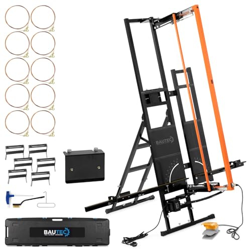 BAUTEC Styroporschneider ALUCUTTER PROFI + Case (1.350/330 mm) » Koffer-Set inkl. 10 Schneidedrähte, Fußschalter, Gerüsthalterung, Styrogrips » Heißdrahtschneider