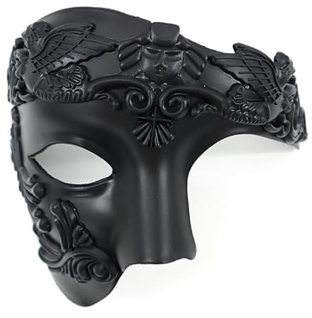 HATFRYF Maskenball-Maske für Herren, venezianische Retro-Maske für Herren, Halloween, Maskenball, Kunststoff-Halbmasken, Karnevalsmasken für Venedig-Kostüme