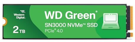 Western Digital NVMe WDS200T4G0E-EC Internal SSD 2TB WD Green SN3000 (Up to 5,000 MB/s Read) M.2-2280 NVMe WDS200T4G0E-EC