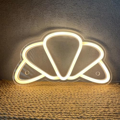 Croissant-Neonzeichen Croissant Neonschild USB-betrieben dimmbares Brot-Neonlicht Wanddekoration Bäckerei-Leuchtschild für Küche Bäckerei Coffee-Bar Dessert-Laden