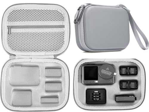 Honbobo Osmo Action 6 Case, Carry Case for DJI Osmo Action 6, PU Storage Bag Travel Bag for DJI Osmo Action 6 Standard Combo (Grey)