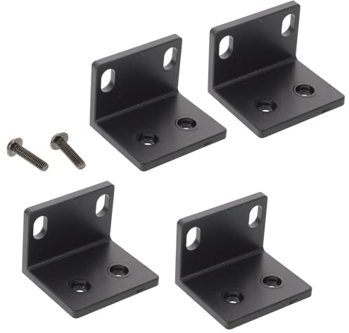 Abaodam 4pcs 1u Metal Microphone Receiver Rack Mount Brackets Corner Protectors for Speaker Cabinets Audio Equipment Furniture Edge Guards for Conference and Music Rooms