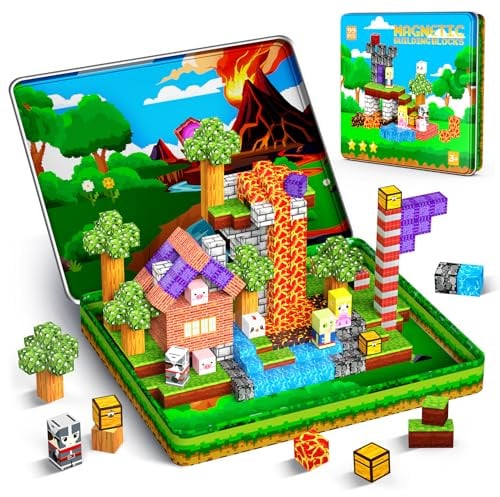 iKidiki 99 Stück Magnetische Bausteine Reiseset, Spielzeug ab 3 4 5 6 Jahre Junge Mädchen Reisespiele Kinder Ostergeschenke Junge 3-6 Jahre Flugzeug Beschäftigung Kinder Magnetische Blöcke