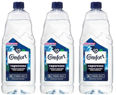 Comfort Ironing Water 1L – Fabric Freshener for Steam Irons, Prevents Limescale Build-Up, Long-Lasting Fresh Fragrance, Ready-to-Use Iron Water for Clothes, Suitable for Most Steam Irons (3 Pack)