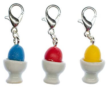 Miniblings Easter Egg Charm Petit coquetier d'oeuf Oeufs colorés de Pâques - Bijoux Fantaisie Fait Main argenté Pendentifs - Charm Bracelet Pendentif - Pendentif pour Bracelet