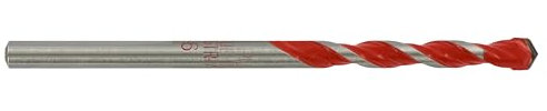 Tivoly 10913020600 Blister de 1 Foret Béton-Carrelage 2 en 1 Technic, Rouge, Ø 6 mm