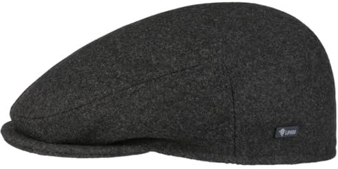 Lipodo Inglese Classic Flatcap Damen/Herren - Flat Cap Made in Italy - Unifarbene Wintercap mit Wolle - Schirmmütze Herbst/Winter - Schiebermütze anthrazit 56 cm