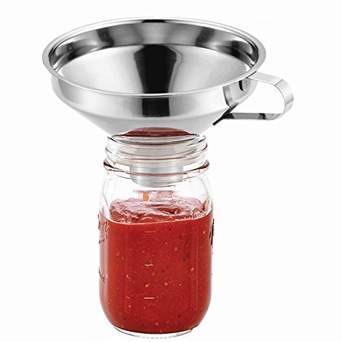 Wide-Mouth Canning Funnel With Handle For Mason Jar,Stainless Steel Kitchen Funnel For Regular and Wide Mouth Jars (canning funnel)