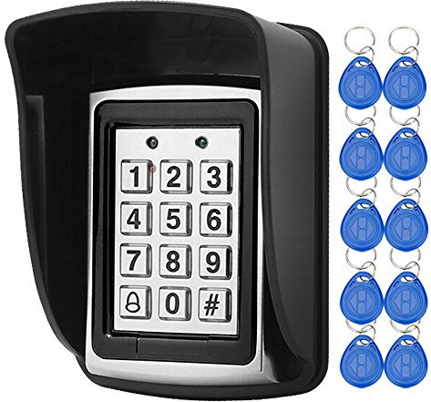 LIBO Wasserdichter Zugangskontrolle-Tastatur-RFID-Prüfer für einzelnes Tür-Eintragungs-System 1000 Benutzer 10pcs 125KHz RFID Keyfobs mit regendichter Abdeckung