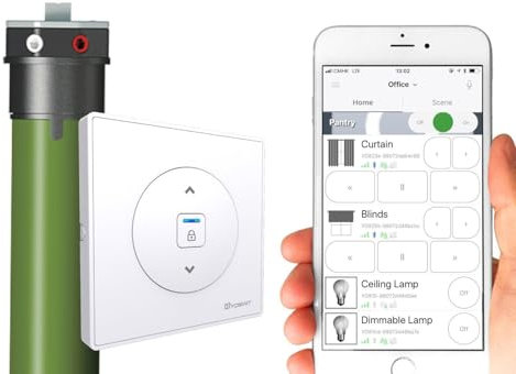 Yoswit Smart Roller Kit 1 Layer - Tubular Motor, Roller Blinds, Roller Shutters, Remote Control, Built-in Timer, Support IFTTT (White)