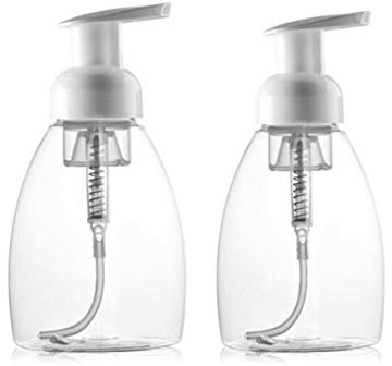 250 ml Schaumspender, leer, nachfüllbar, Pumpflasche, Make-up, Shampoo, Gesichtsreiniger, Handflüssigkeit, schäumende Behälter, DIY, Handseife, Körperwäsche, 2 Stück