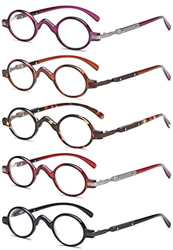 VEVESMUNDO Blaulichtfilter Runde Brillen Groß Retro Kunststoff Brillenfassung Dekobrille Nerdbrille Ohne Stärke (1 Stück Braun Lesebrille, 0)