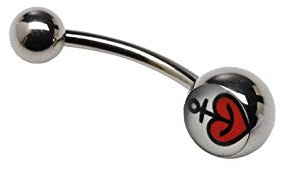 Astra Herzanker Bananabells Bauchnabel Piercing, Körperschmuck, Edelstahl, im Geschenkbeutel