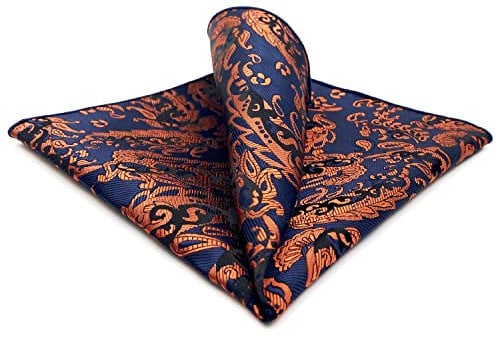 S&W SHLAX&WING Orange Blau Herren Einstecktücher Fashion Groß