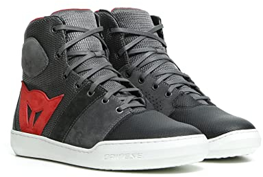 Dainese York Air Shoes, Scarpe Moto Estive Leggere, Uomo, Phantom/Rosso, 44