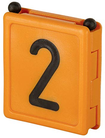 Halsbandnummer DUO, 1-stellig Nr. 2 - orange