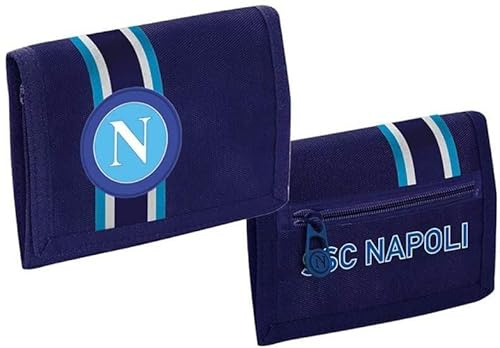 SSC NAPOLI Napoli Geldbörse 3 Türen, Blau, Polyester, Dreifach gefaltet, Klassisch, Dreifach, Unisex-Erwachsene, Geldbörse