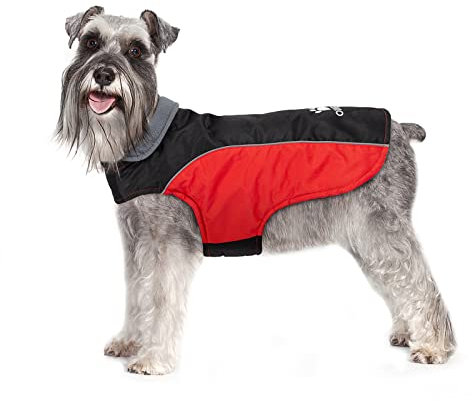 IREENUO Hundemantel Winter, Hundemantel Wasserdicht für Kleine Hunde und Mittelgroße Hunde, Winterjacken & Wintermäntel mit Fleece & Reflektorstreifen (S)