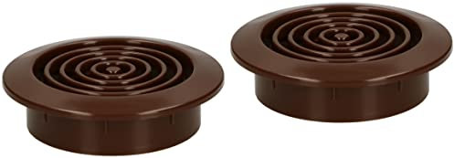 KOTARBAU® - Set di 2 griglie di ventilazione marrone e rotonda, diametro 45 mm, con griglia di protezione dagli insetti
