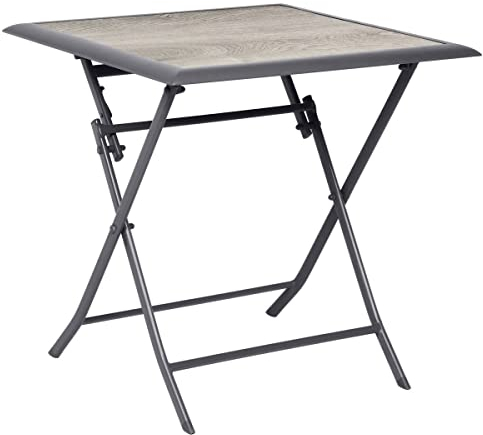 Hespéride - Table de Jardin Pliante Carrée Azua Gris Fumé - 2 Places - Aluminium Traité Epoxy Antirouille