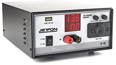 Jetfon JF-40 Fuente de alimentación Digital estabilizada y conmutada 40 A, Negro