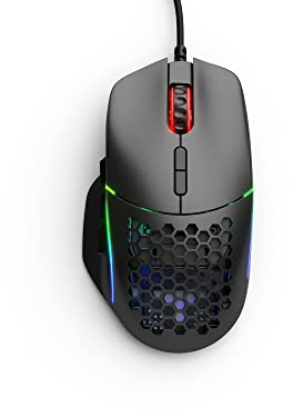 Glorious Gaming Model I Wired Gaming Mouse - 69g Superlight, 2 Swappable Buttons, RGB, PTFE Feet, 9 Programmable Buttons, Side Thumb Rest - Black