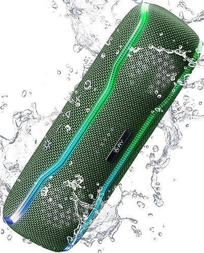AY Enceinte Bluetooth Portable, IPX7 étanche Haut-Parleur Bluetooth avec Lumières Clignotantes Colorées et Basses Riches, Microphone Intégré,24H de Lecture,Parfait pour la Maison,Extérieur