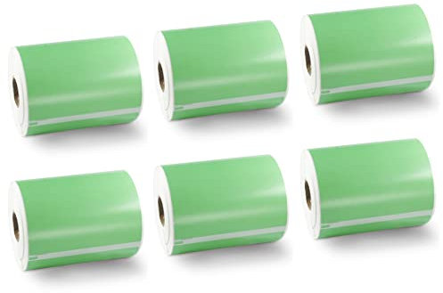 BETCKEY - 6 Rollen Grün Versandetiketten Kompatibel mit DYMO S0904980, 104mm x 159mm, 1320 Farbige Etiketten für LabelWriter 4XL, NICHT passend 5XL