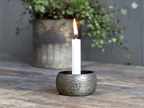Kerzenhalter Kerzenständer für mini Stabkerzen Eisen klein antik Messing Look Landhaus Vintage