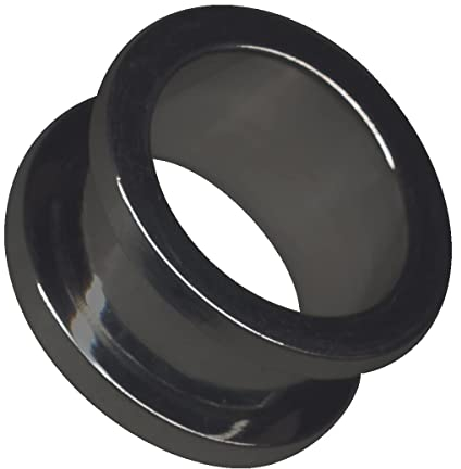 Flesh TUNNEL 4-25mm CHIRURGENSTAHL 316L EDELSTAHL Piercing Schmuck Ohr Plug Tube Stecker Schraub Gewinde Stahl Earplug (16mm, Schwarz)