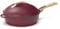 COOKUT - La Fabuleuse poêle 8 en 1 – Un seul ustensile qui remplace poêle, casserole, sauteuse - Avec 2 poignées amovibles, panier vapeur/friture, spatule en bois - RUBIS