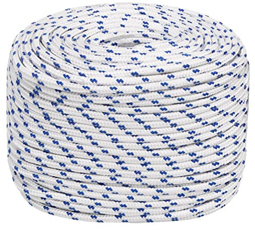 ZEYUAN Corde de Bateau Blanc 10 mm 100 m Polypropylène,Corde en Nylon De,Parachute Cord