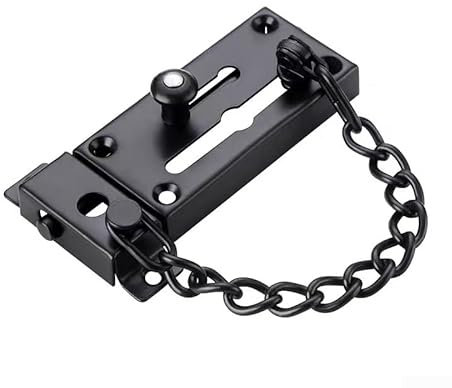 Heavy Duty Door Chain With Lock Bolt Entrance Front Main Security Latch,Black