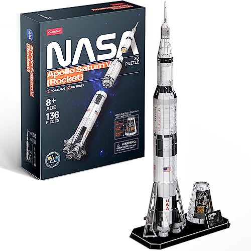 CubicFun 3D-Puzzle, Modellbau: Apolo Saturn V Rakete, 136 Teile, Alter: 8+ Jahre, Unisex, Nicht faltbar