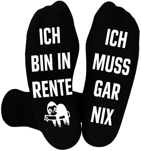 Belloxis Rentner Geschenk Mann Socken Herren 43-46 Abschiedsgeschenk Kollegen Rente Ruhestand Geschenk Abschied Kollegin Renteneintritt Geschenk Männer Geschenke für Papa Opa Stoppersocken Herren