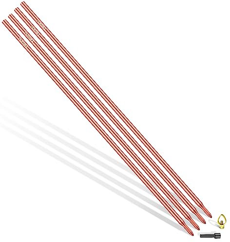 Nucraft Tiefenerder Erder Erdung Staberder Ø20mm Kohlenstoffstahl,0.2MM Rotkupfer Beschichtung mit Klemme SET 1M 3M 4M Zusammensetzung (SET 4M Ø20 4x1000mm)